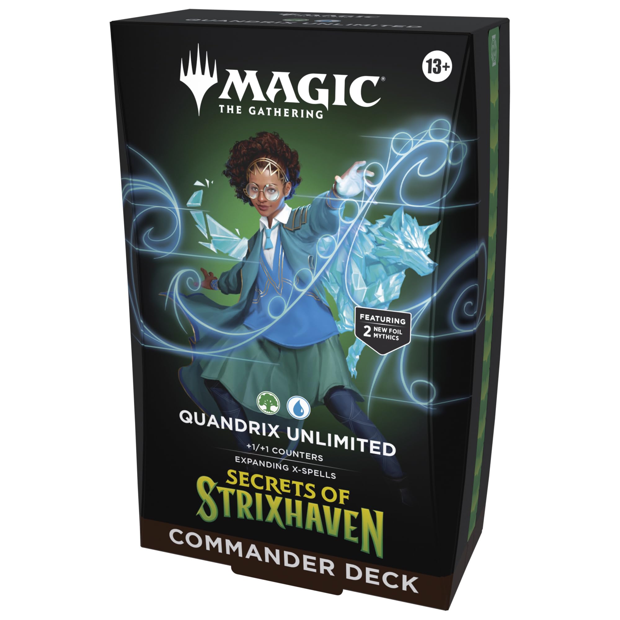 Magic: The Gathering Secrets of Strixhaven Commander Deck - Quandrix Unlimited (100-Card Deck, Deck Box + Accessories)