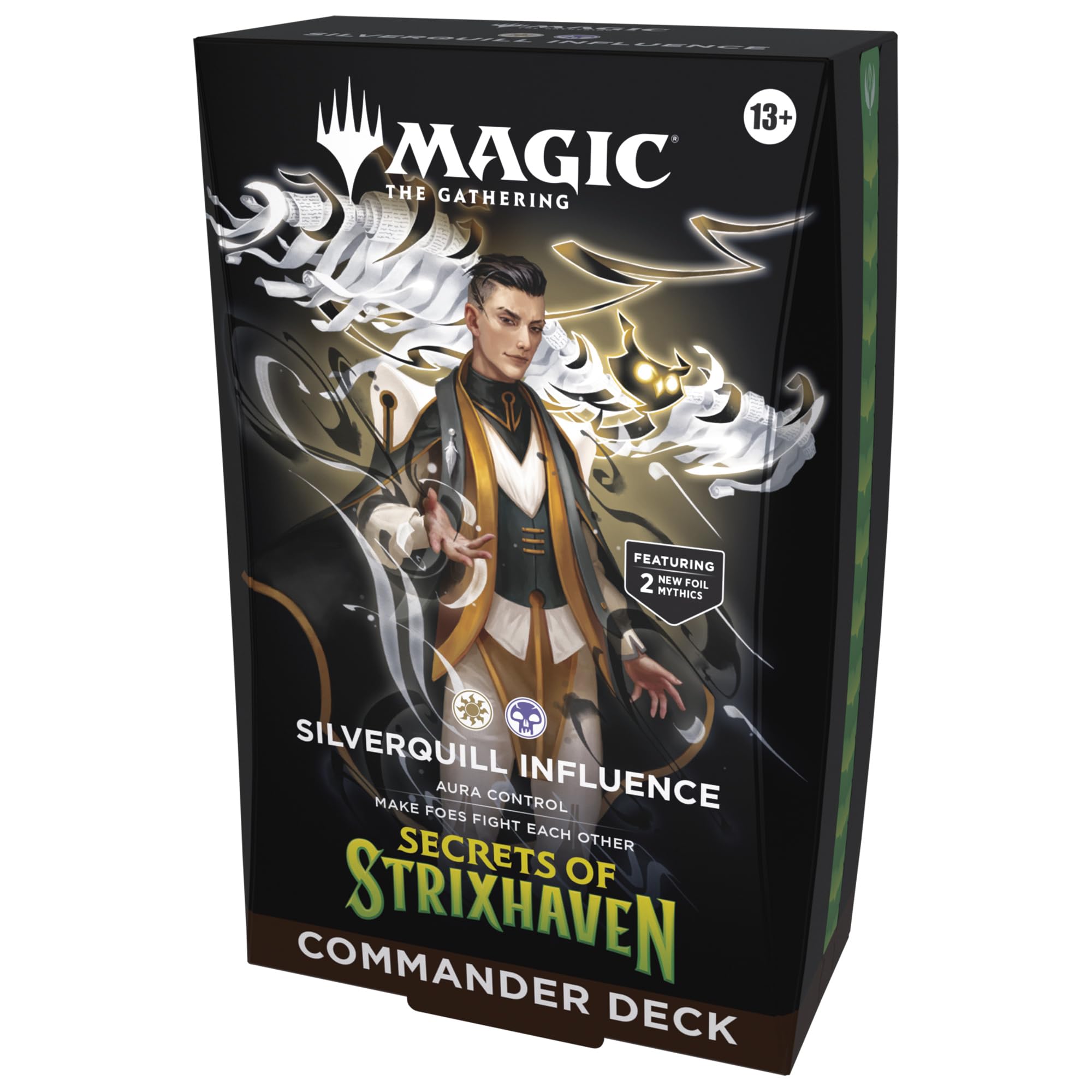 Magic: The Gathering Secrets of Strixhaven Commander Deck - Silverquill Influence (100-Card Deck, Deck Box + Accessories)